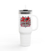Red Heart Chrome Eye Insulated Travel Mug 40oz