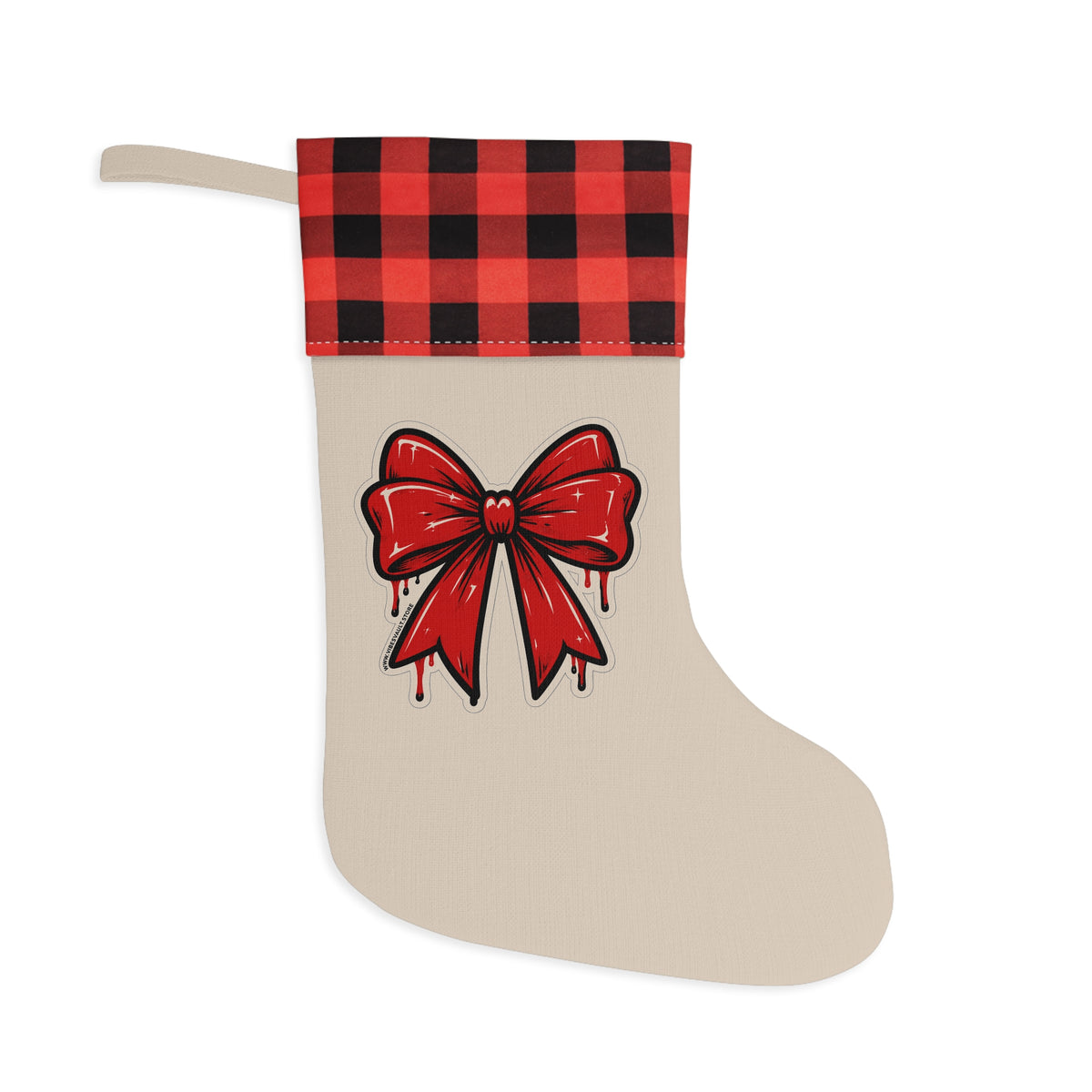 HOLIDAY Red Bow Christmas Stocking