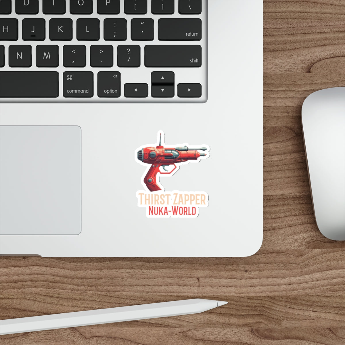 Thirst Zapper Fallout Nuka-World Die-Cut Sticker — Retro Raygun Vinyl Sticker for Laptops & Gaming Gear