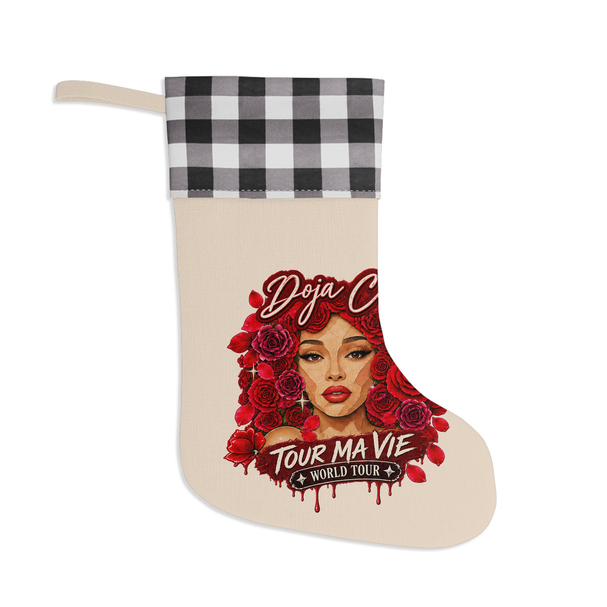Rose Mosaic Portrait Christmas Stocking