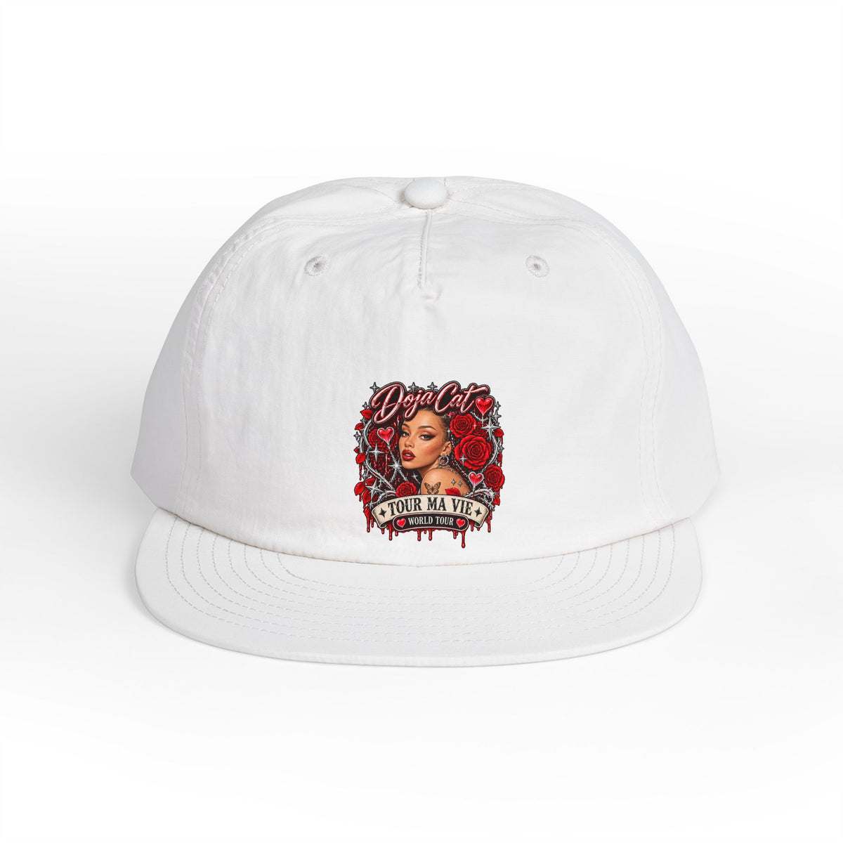 Red Roses Chrome Portrait AS Colour Surf Cap