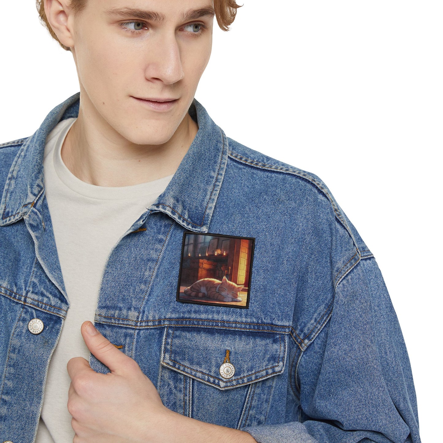 Cat Nap Iron-On Patch — Cozy Sleeping Kitten Jacket Patch