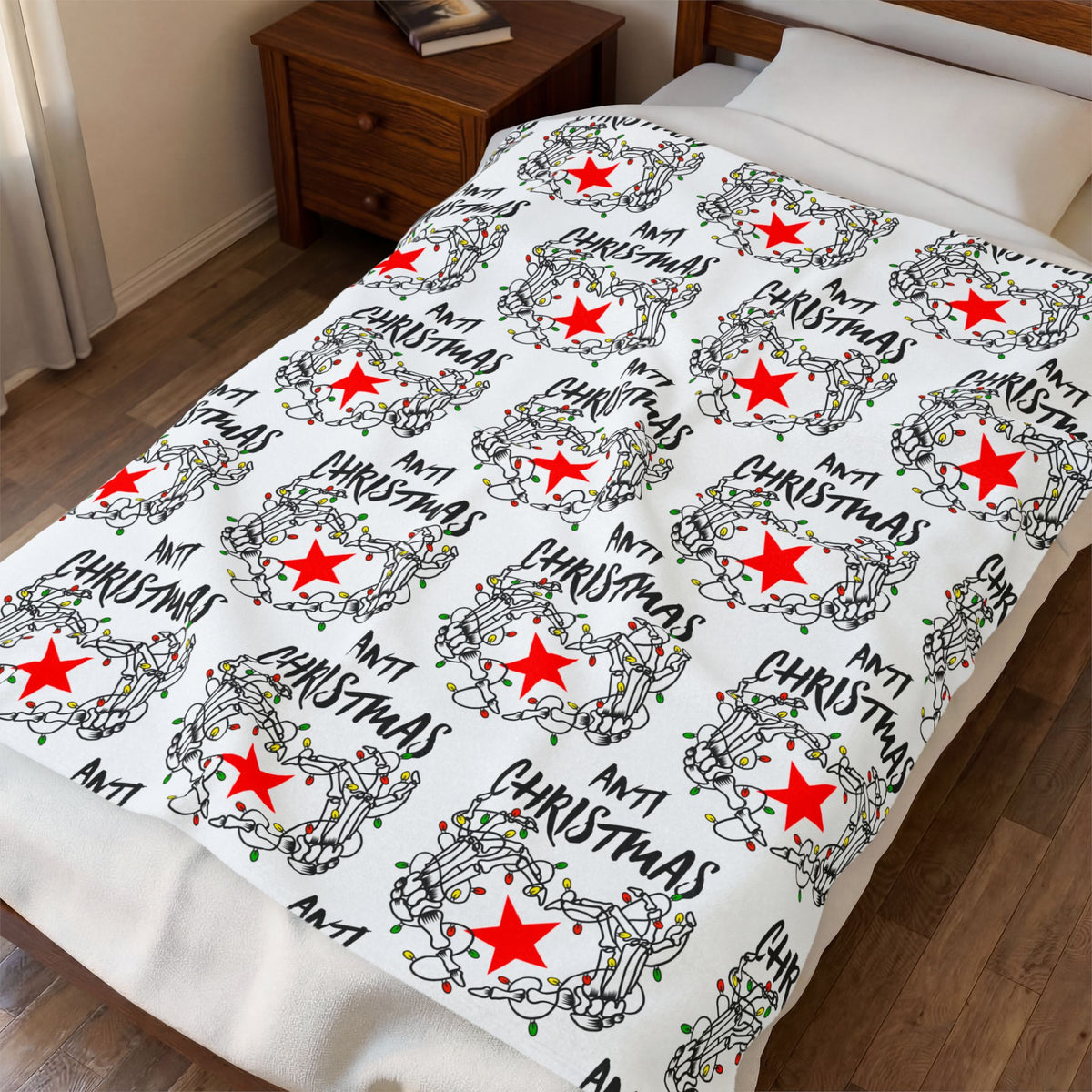 HOLIDAY Skeleton Heart Velveteen Plush Blanket