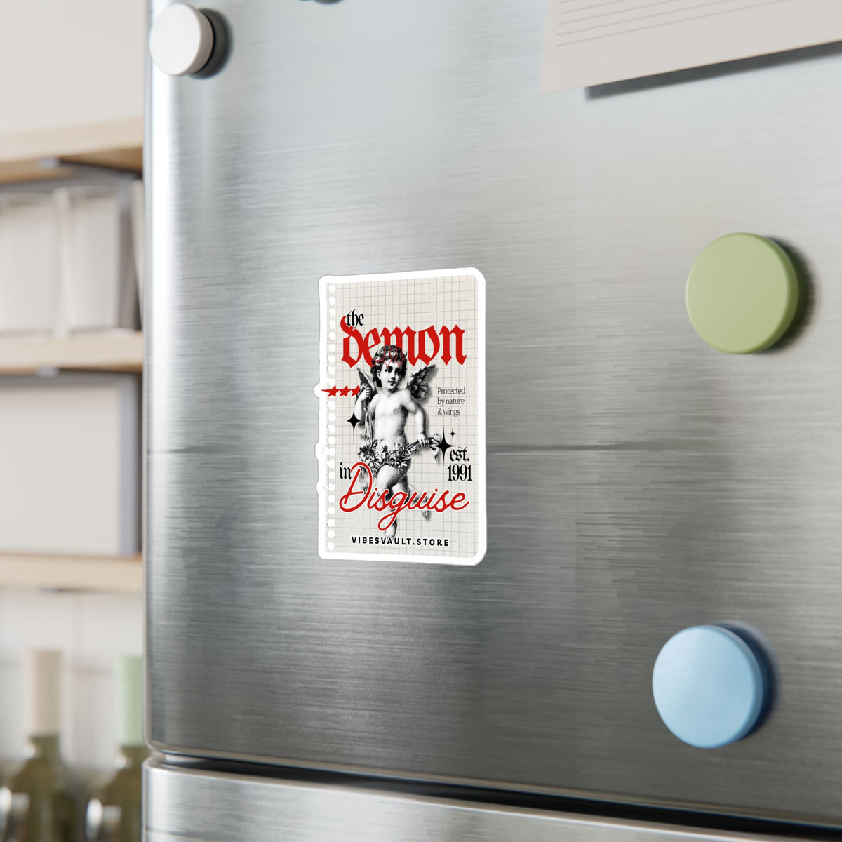 The Demon in Disguise Kiss-Cut Vinyl Sticker — Halloween 2026