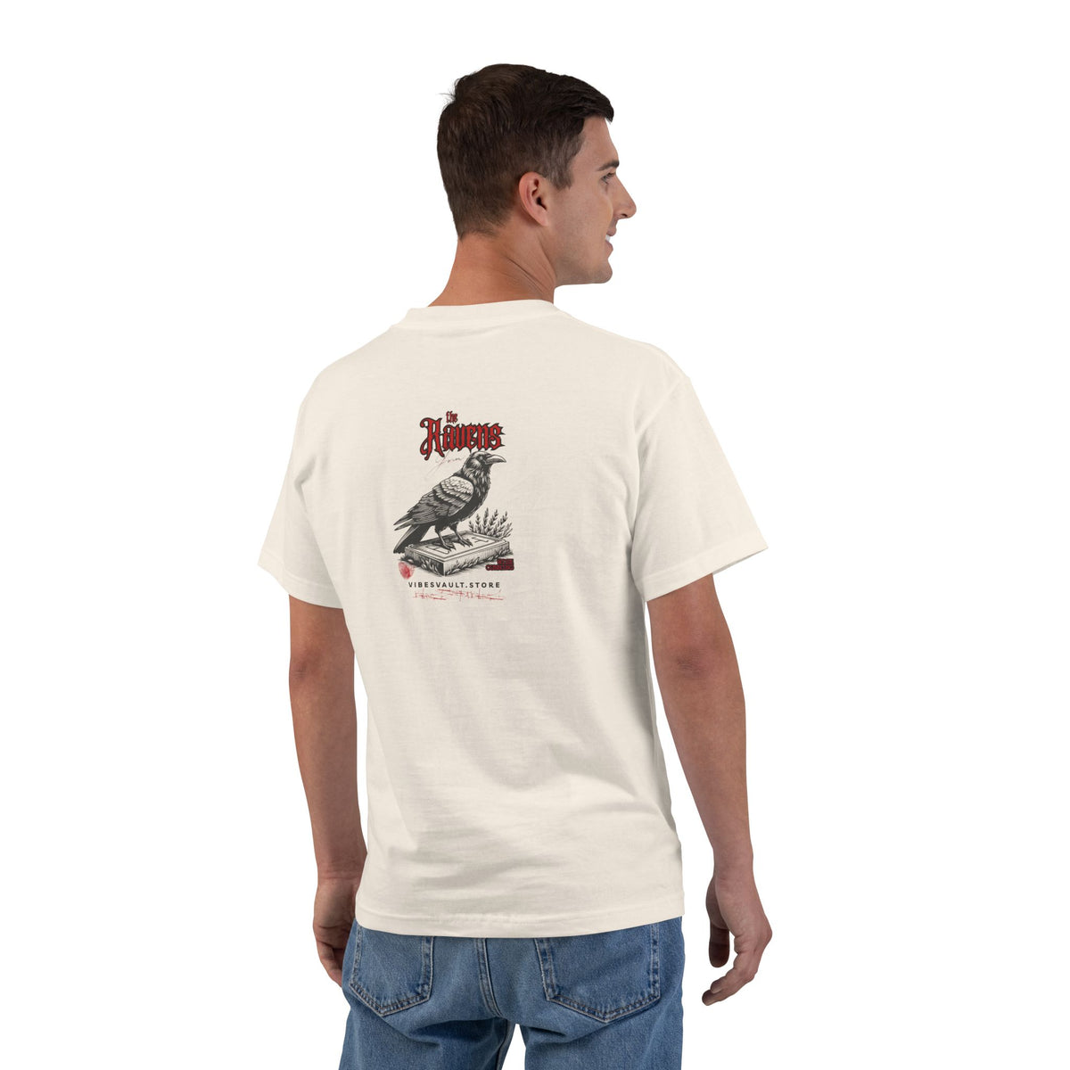 Raven Book Cover - T-shirt Top - Retro Graphic Tee - Fall Halloween 2026
