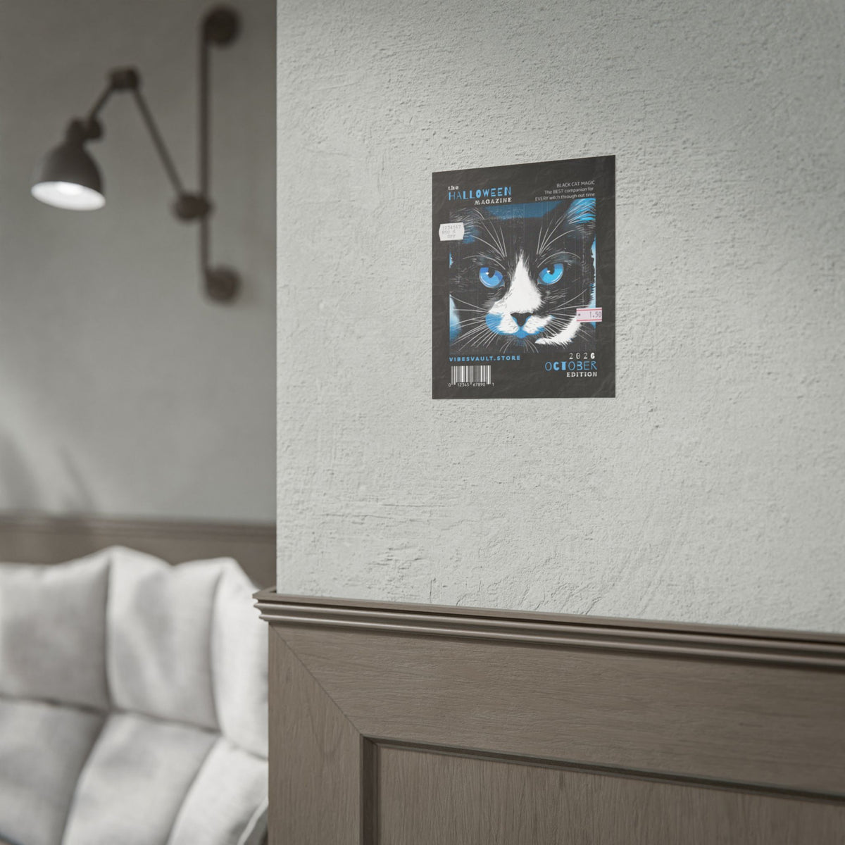 Halloween Cat Poster - "Black Cat Magic" October Magazine Cover