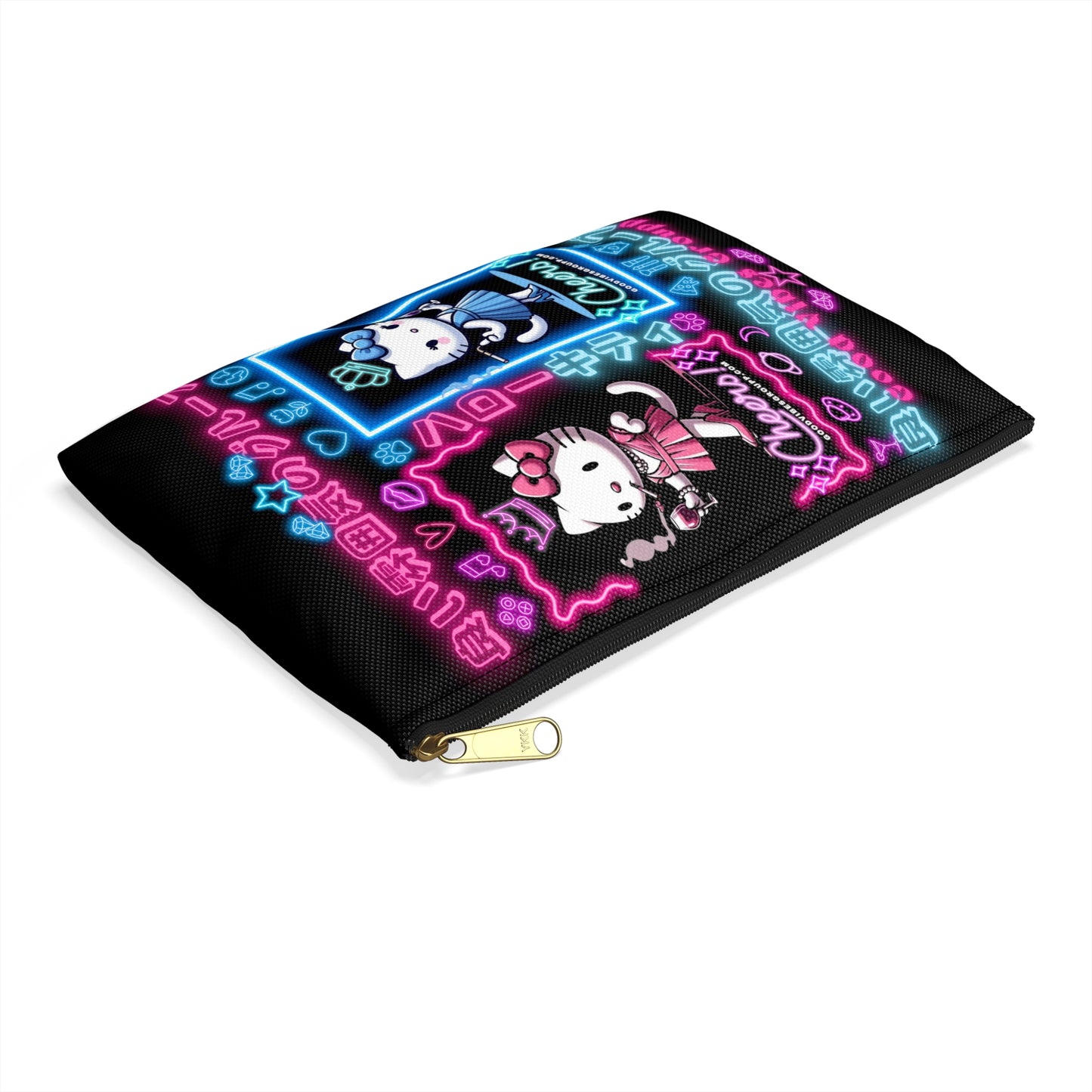 Neon Kitty Zip Bag