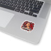 Red Roses Chrome Portrait Kiss-Cut Stickers