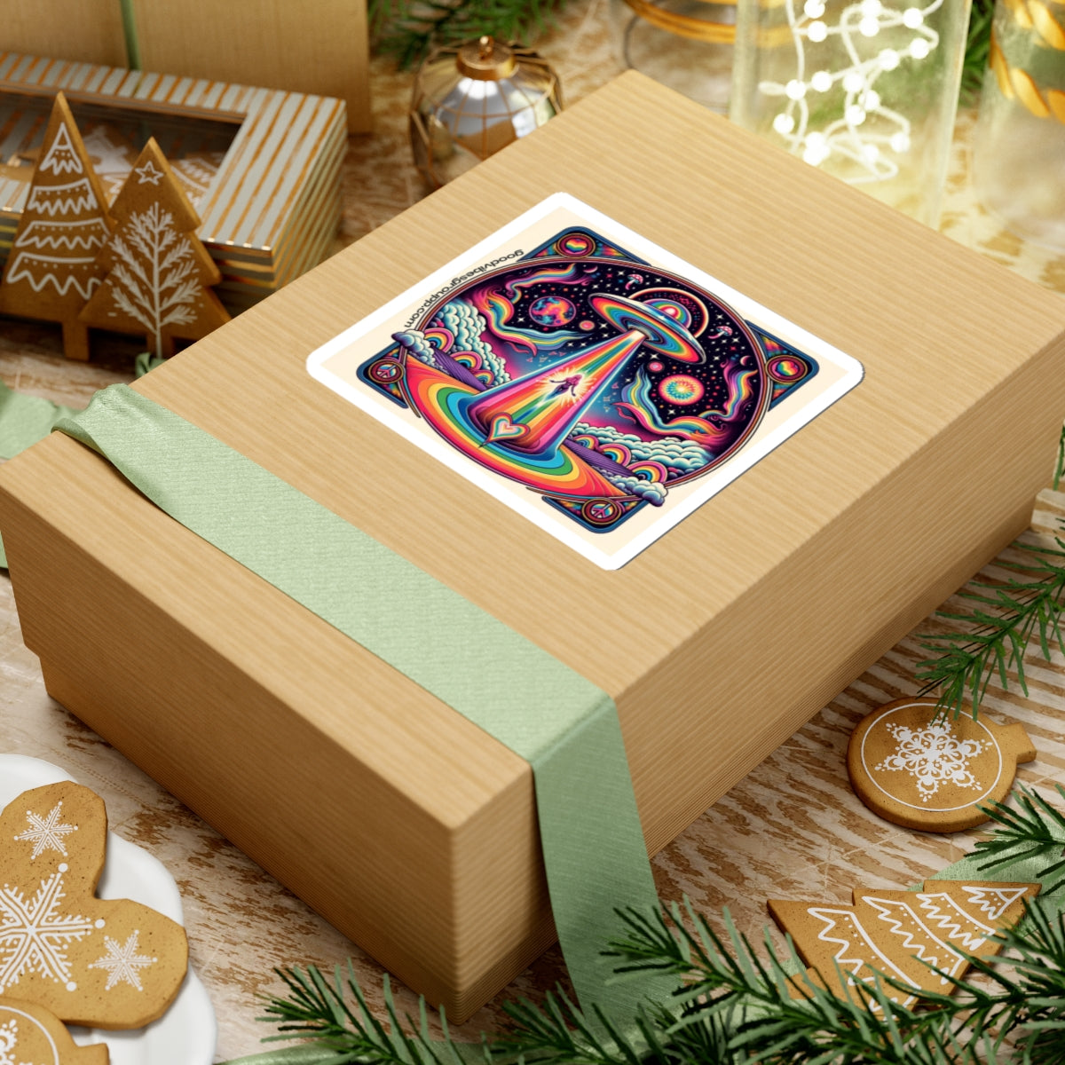 Rainbow Galaxy Sticker Space