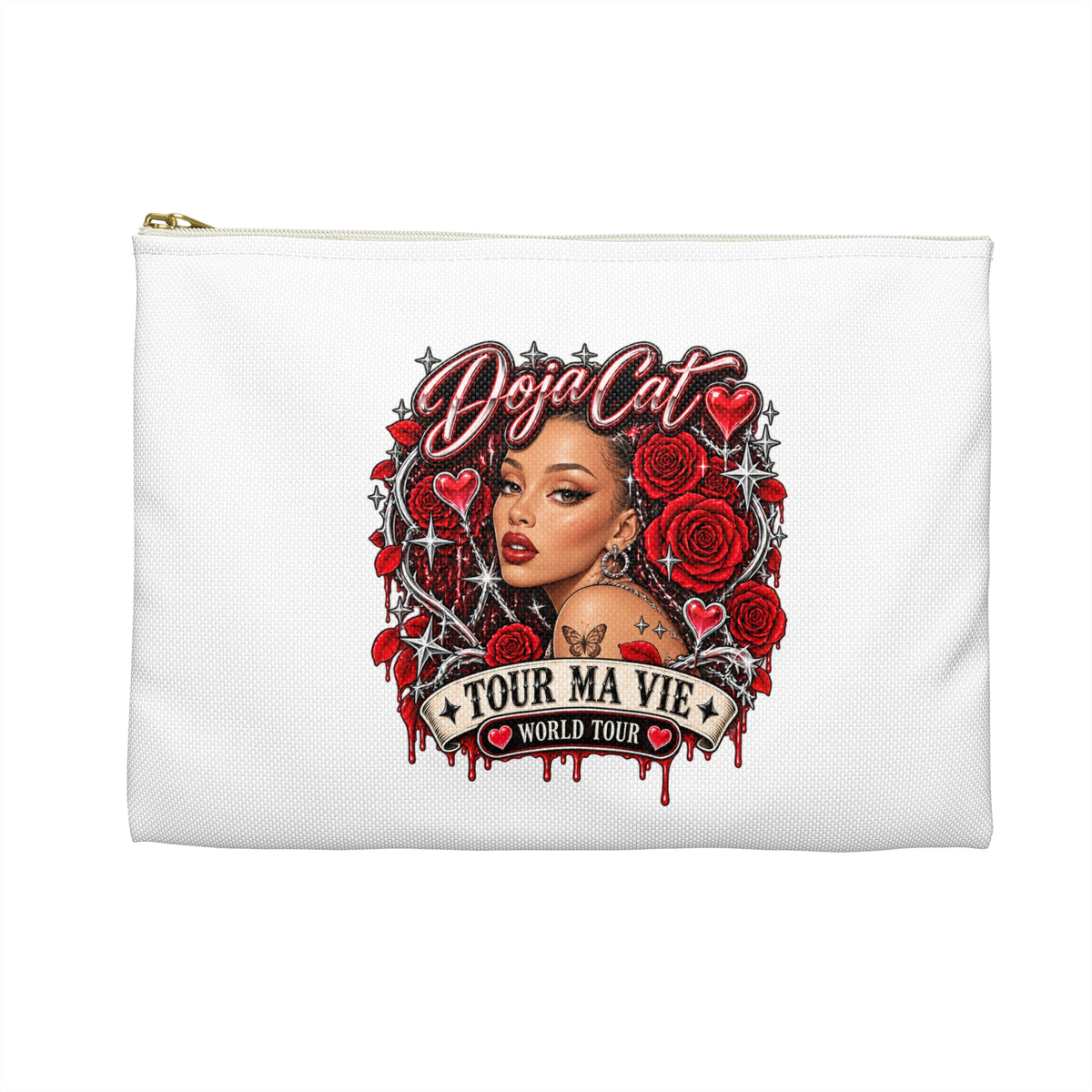Red Roses Chrome Portrait Accessory Pouch
