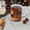 Cozy Fireplace Cat Mug – Ceramic Coffee Cup (11oz/15oz)
