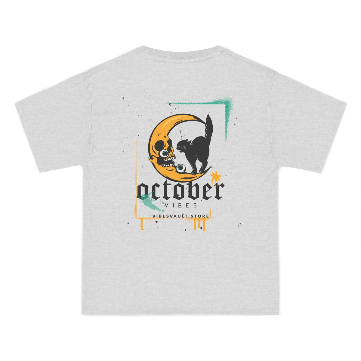October Crescent Moon and Black Cat - T-shirt Top - Graphic Tee - Fall 2026