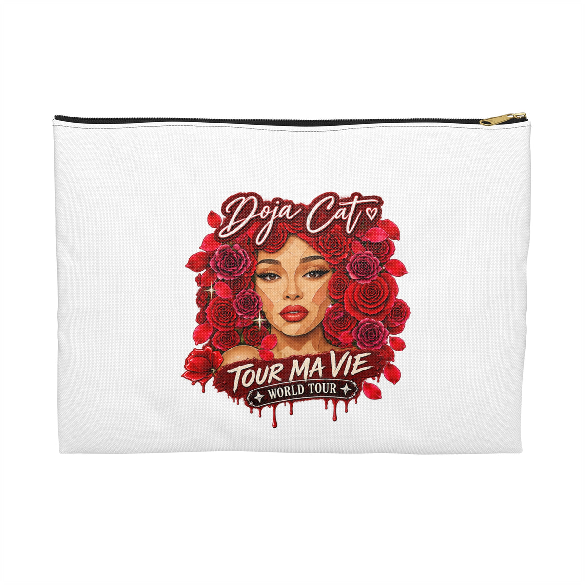 Rose Mosaic Portrait Accessory Pouch