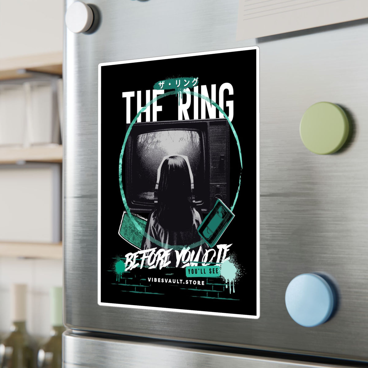 Kiss-Cut Vinyl Decal — "The Ring: Before You Die" Horror Movie Sticker— Halloween 2026