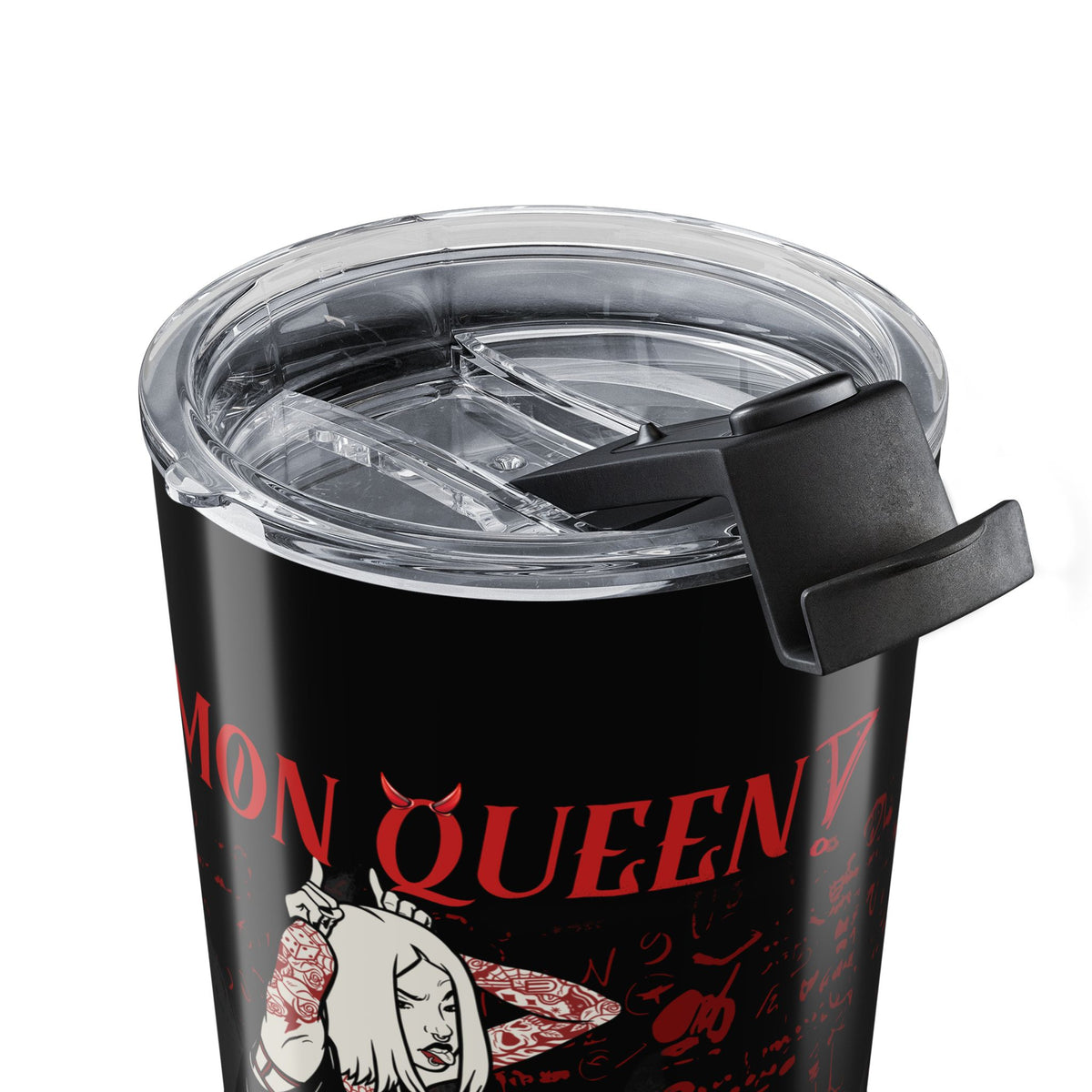 20oz Demon Grunge Tumbler – Red & Black Skull Graphic Travel Cup— Halloween 2026