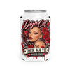 Red Roses Chrome Portrait Can Cooler Sleeve
