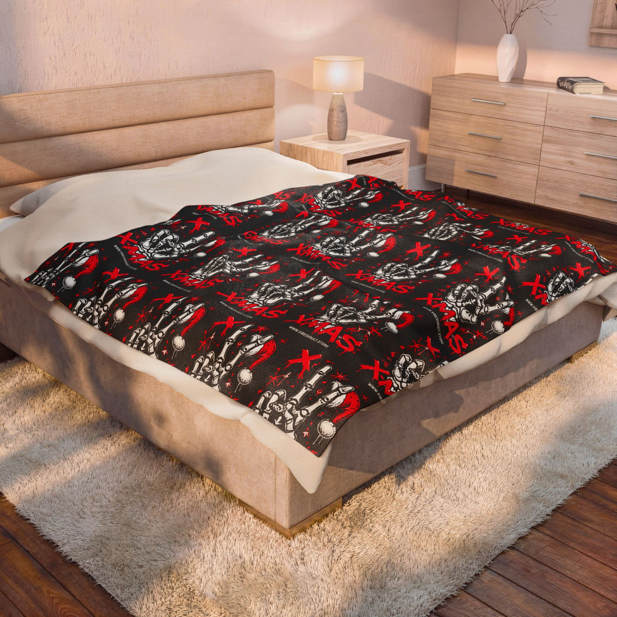 HOLIDAY Rock On Xmas Velveteen Plush Blanket