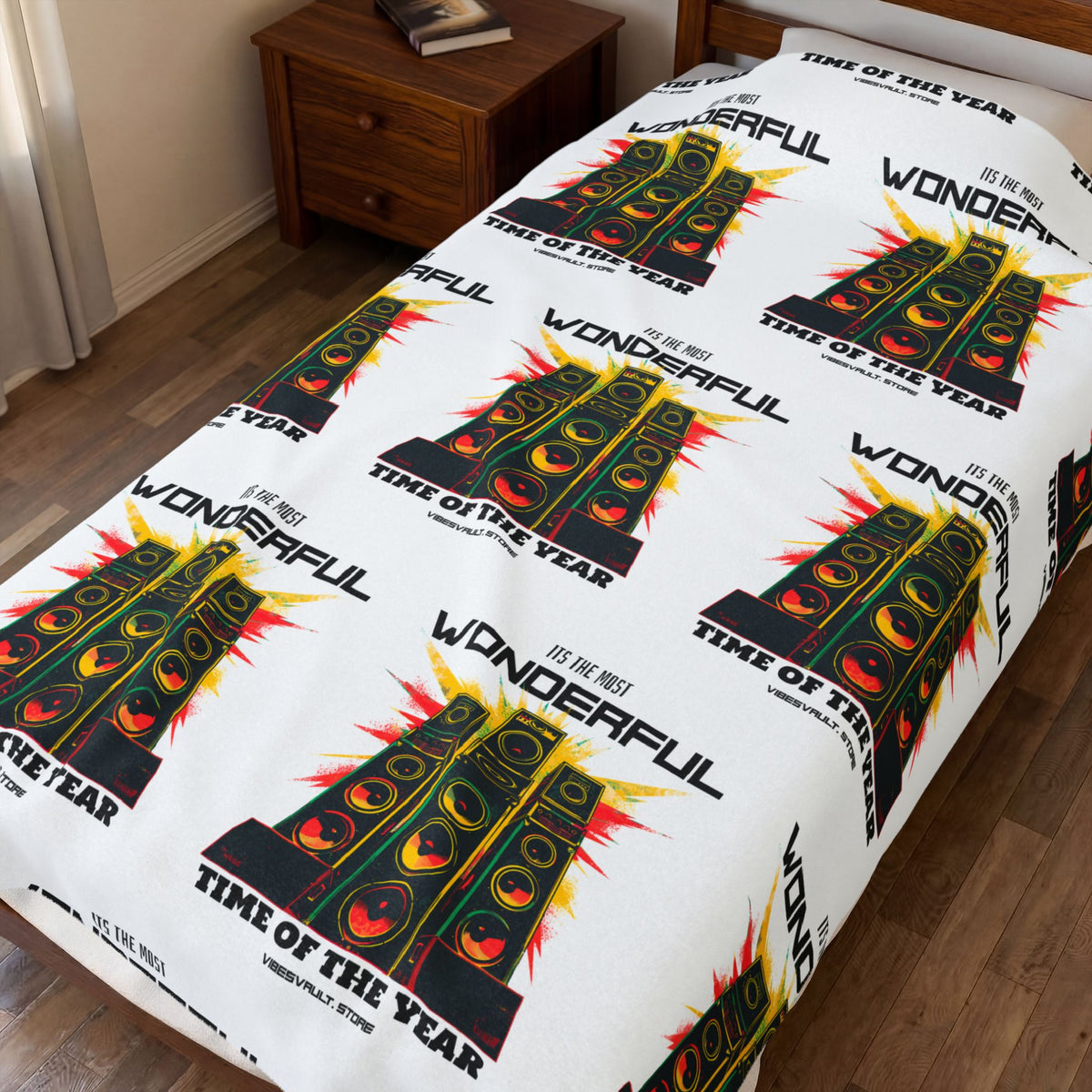 HOLIDAY Colorful Holiday Speakers Velveteen Plush Blanket
