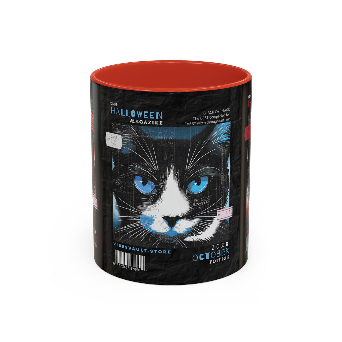 Halloween Cat Coffee Mug — Two-Tone Accent 11/15oz - Fall Halloween 2026