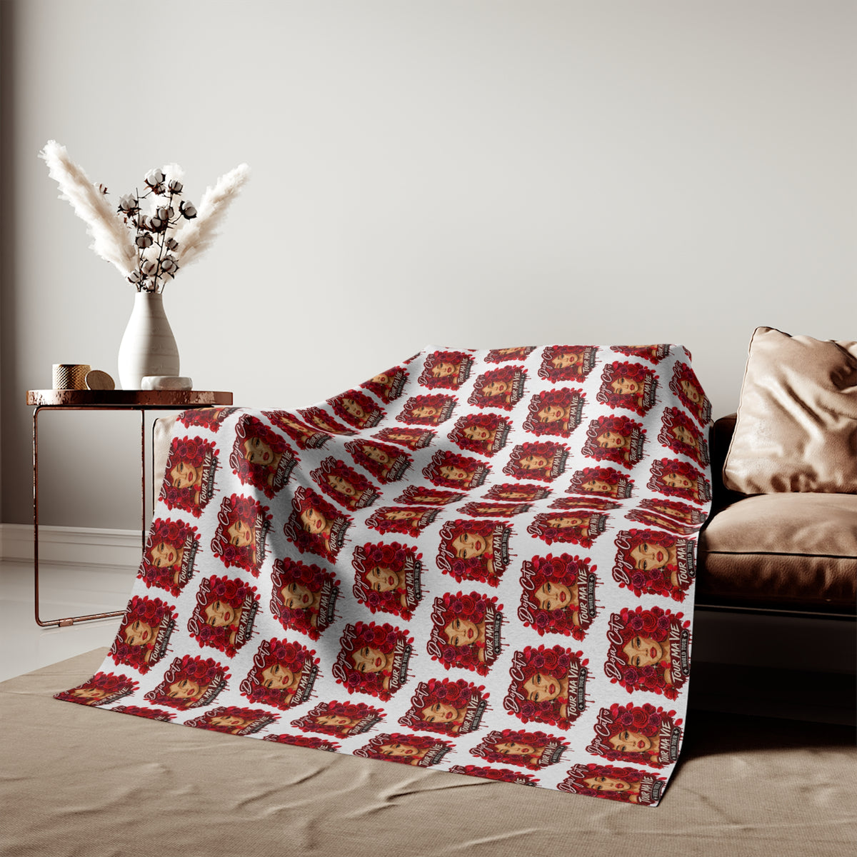 Rose Mosaic Portrait Sweatshirt Blanket