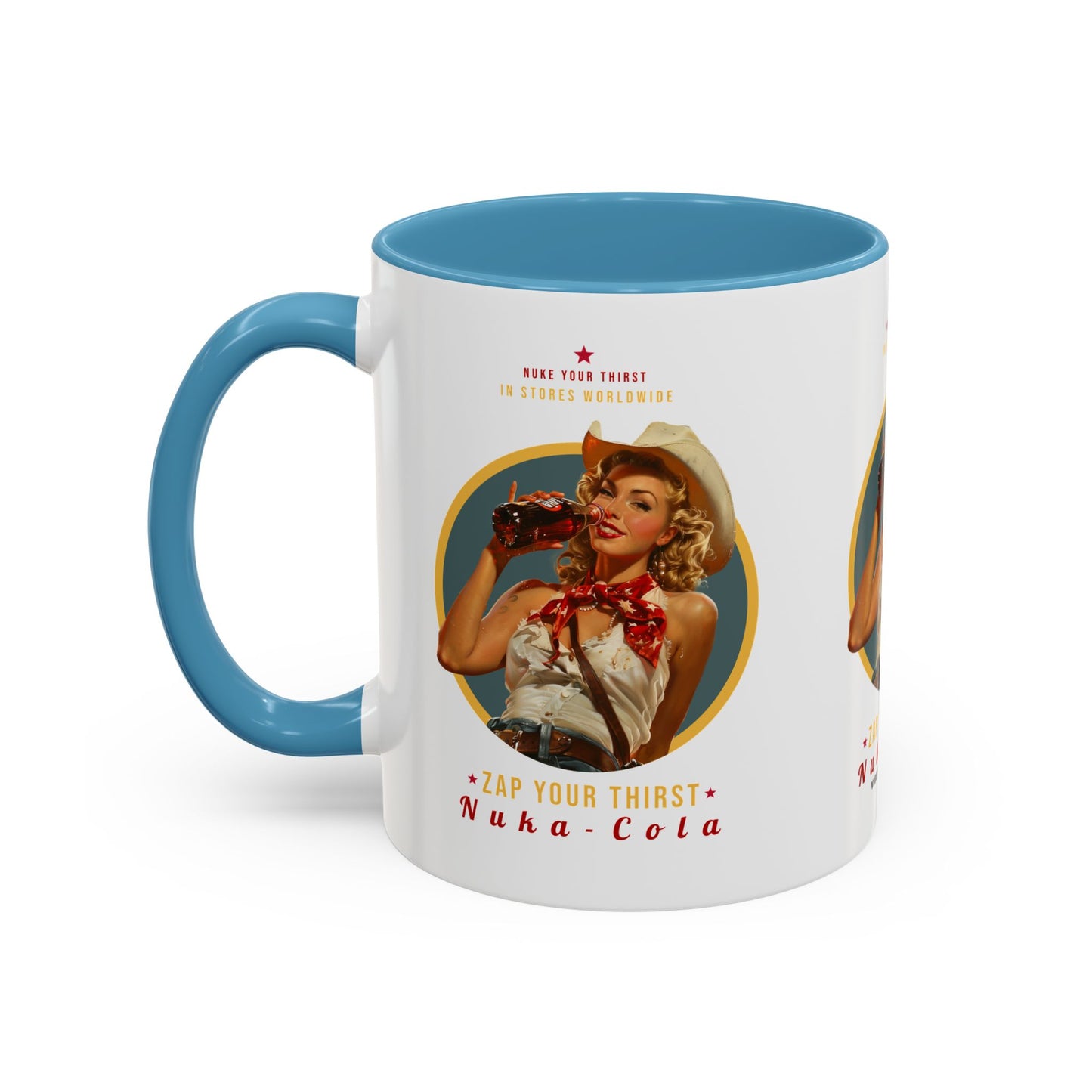 Apocalyptic Anime Coffee Mug — Nuka Cola Soda Girl Accent Mug (11/15oz)