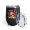 Red Roses Chrome Portrait Wine Tumbler 12oz