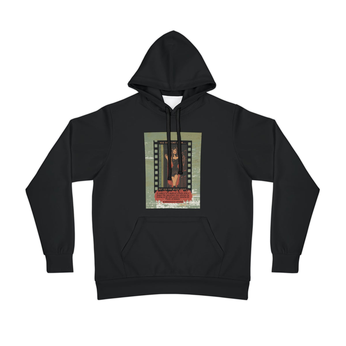 Retro Pin-Up Filmstrip Hoodie — Vintage Glam Graphic Athletic Hoodie