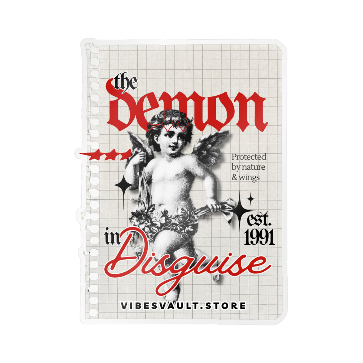 The Demon in Disguise Kiss-Cut Vinyl Sticker — Halloween 2026