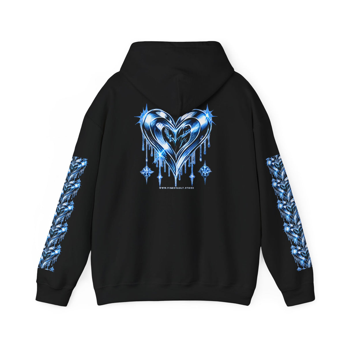 Pink Heart Chrome Eye Gildan Heavy Blend Hoodie