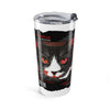 20oz Horror Cat Tumbler - Red-Eyed Noir Travel Mug— Halloween 2026