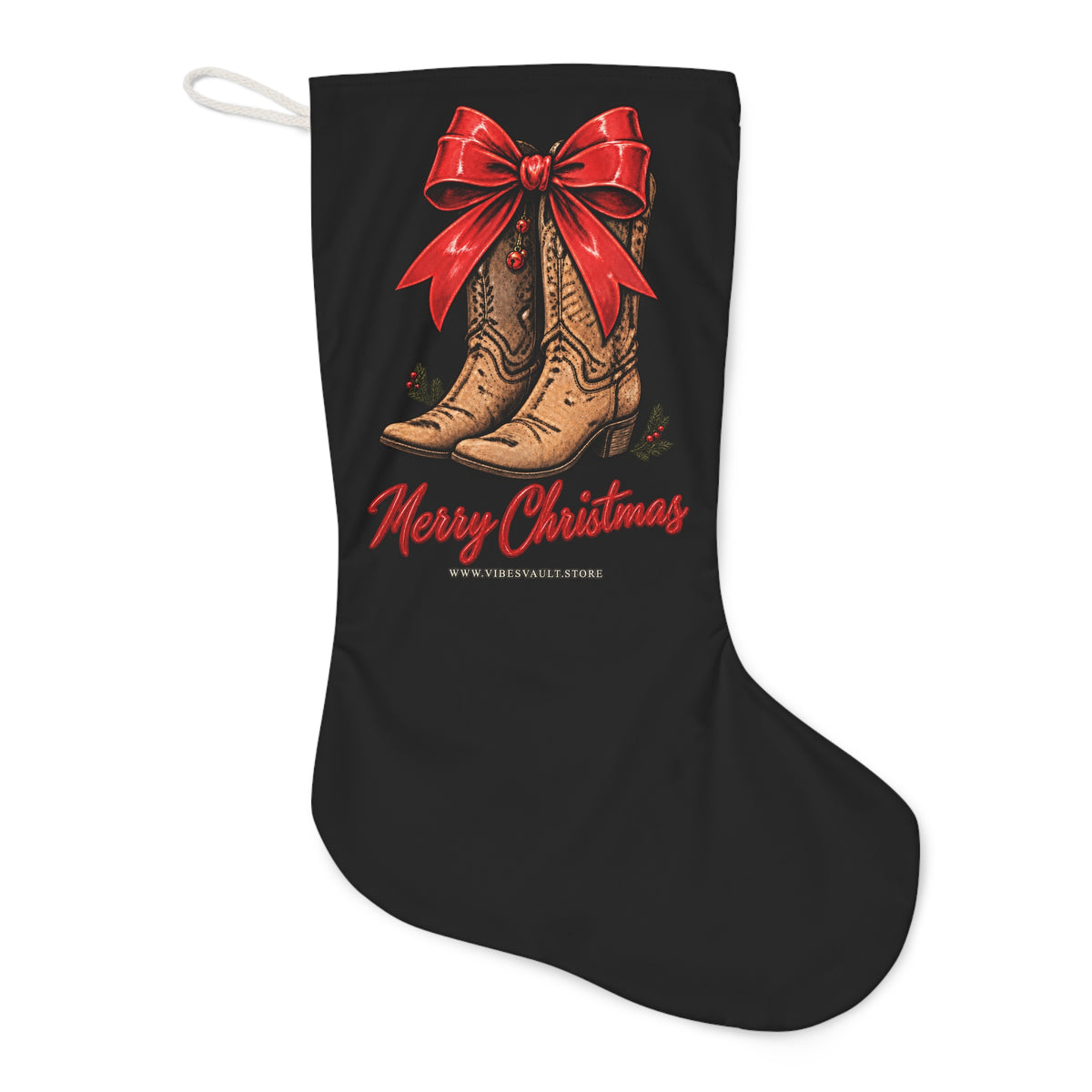 Merry Christmas Cowboy Boot Stocking