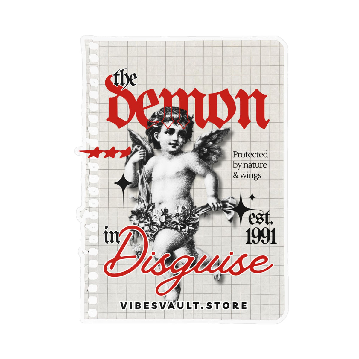 The Demon in Disguise Kiss-Cut Vinyl Sticker — Halloween 2026