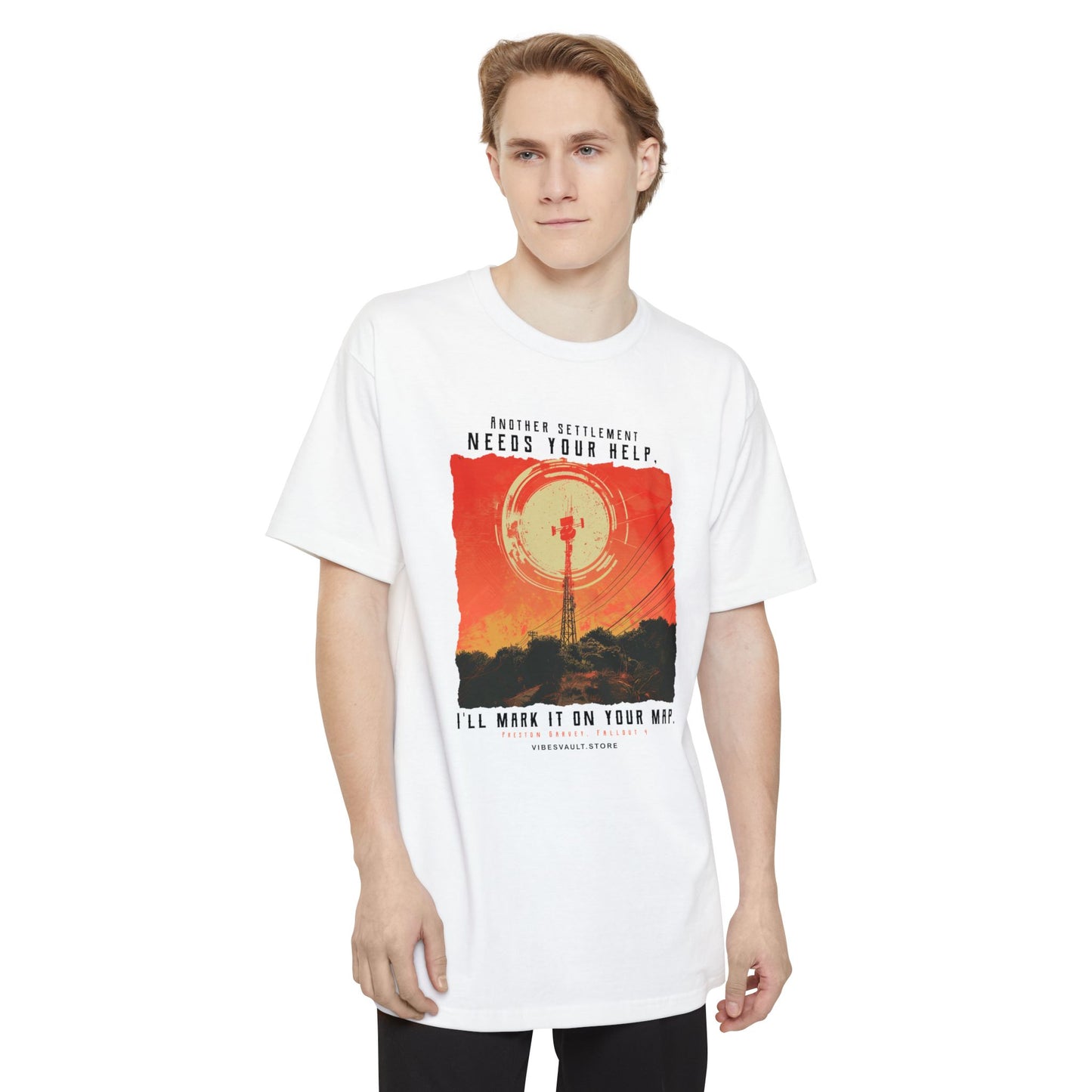 Radio Tower Sunset T‑Shirt — Fallout 4 Preston Settlment