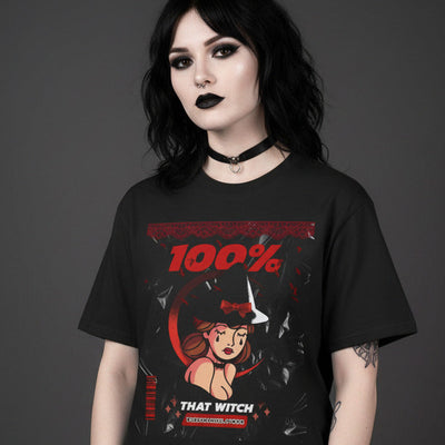 100% That Witch Shirt - T-shirt Top - Retro Graphic Tee - Fall Halloween 2026