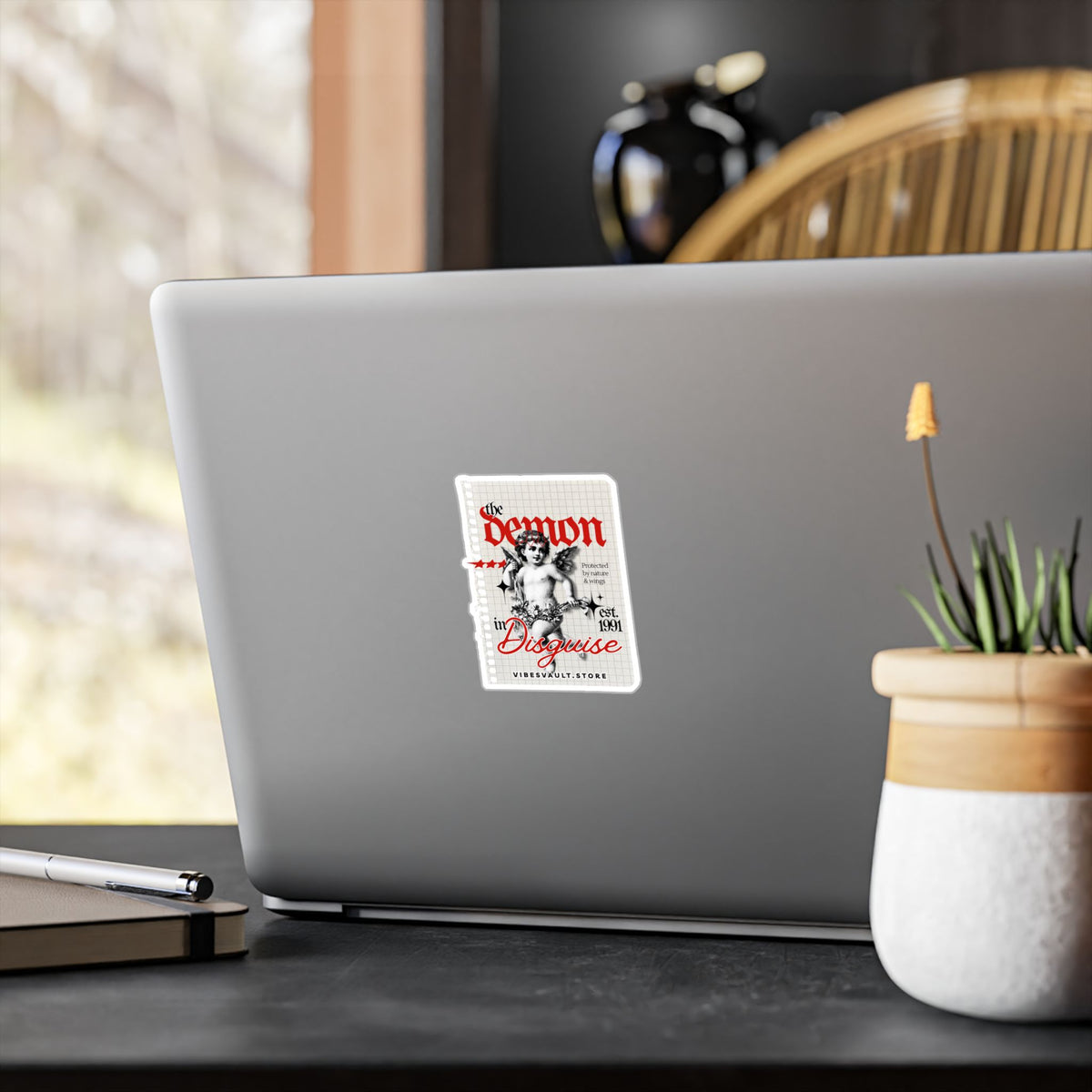 The Demon in Disguise Kiss-Cut Vinyl Sticker — Halloween 2026