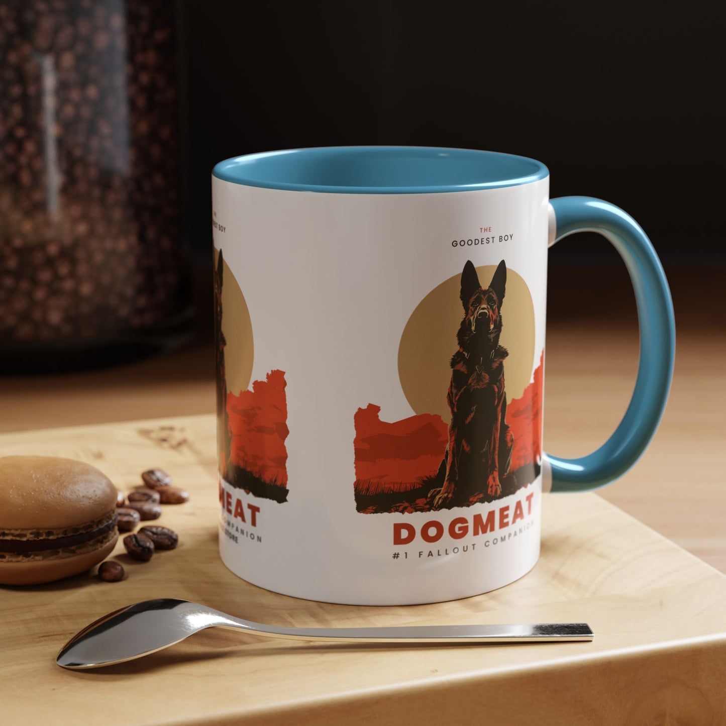 Dogmeat Fallout Mug — Retro K9 Accent Coffee Cup (11/15oz)