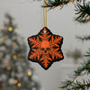Orange Black Skull Snowflake Christmas Ornament 1pc, 3pcs, 5pcs, or 10pcs