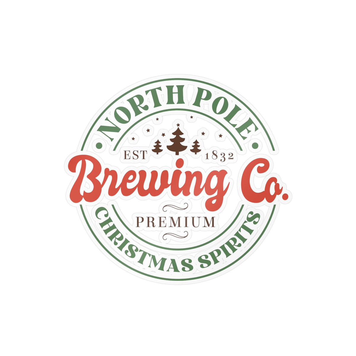 North Pole Brewing Co. Kiss-Cut Vinyl Sticker — Christmas Spirits Holiday Decal