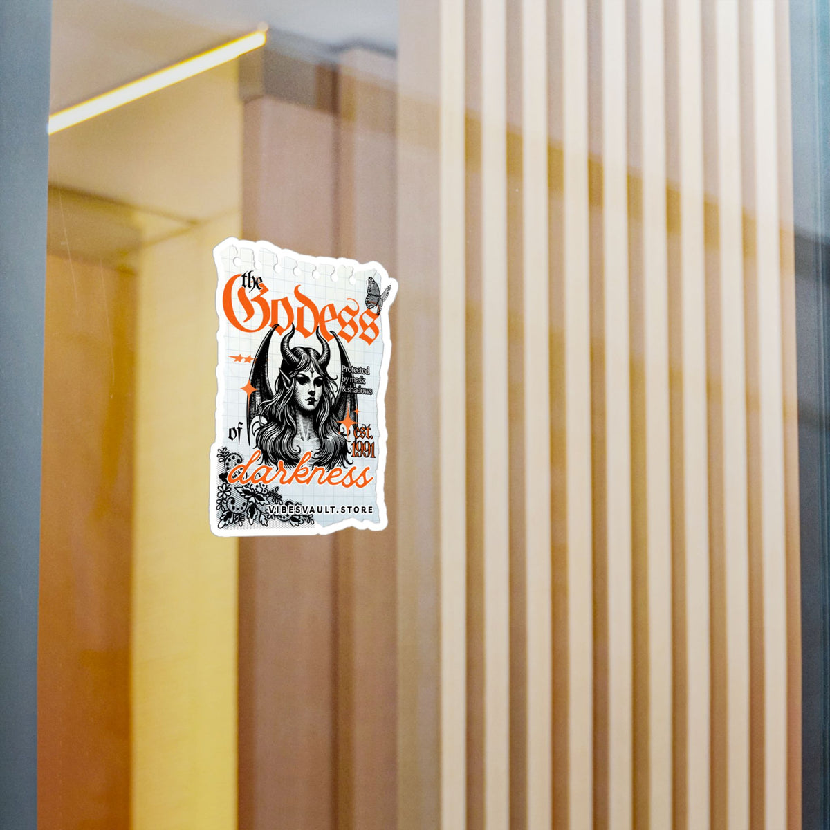 Goddess of Darkness Vinyl Sticker — Gothic Kiss-Cut Decal— Halloween 2026