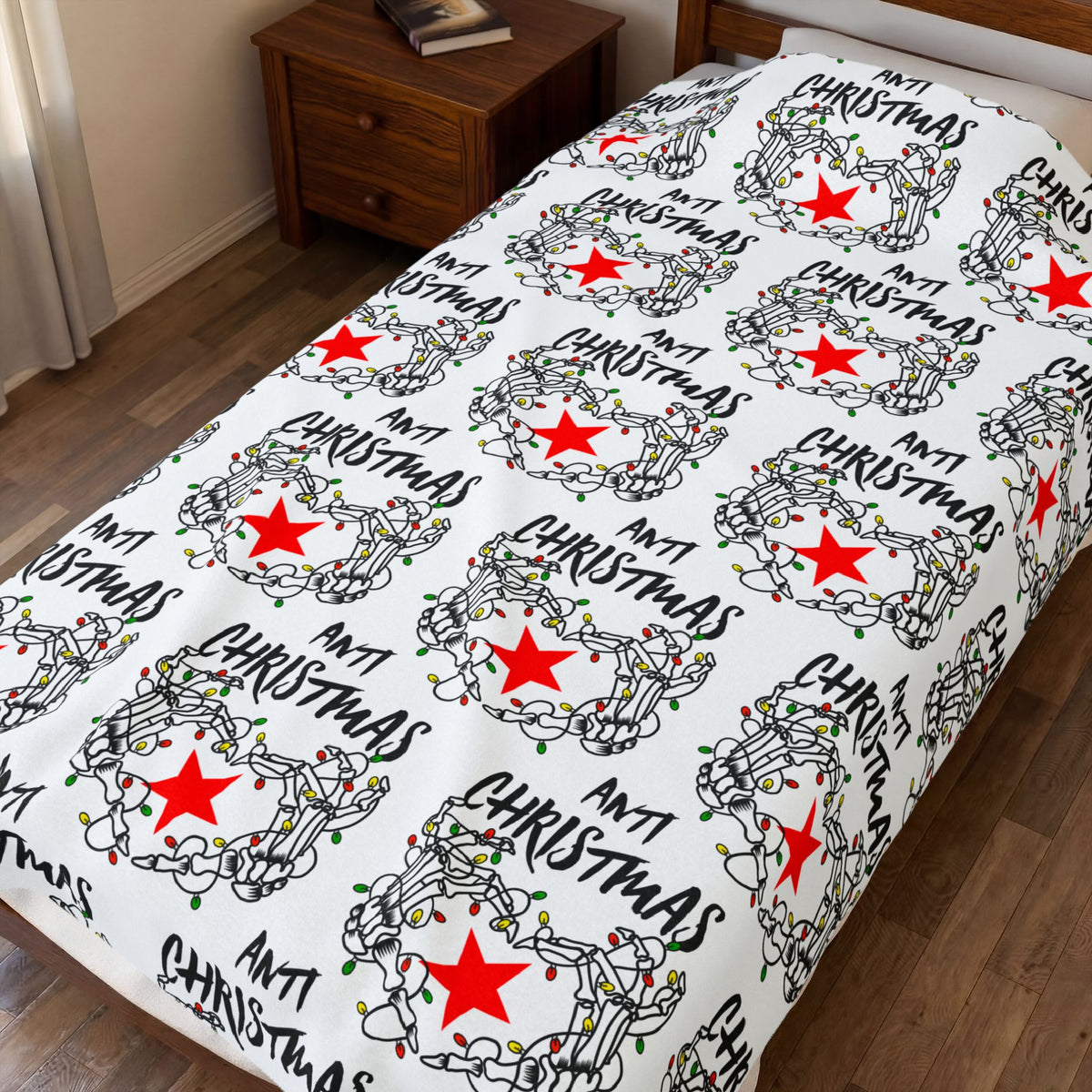 HOLIDAY Skeleton Heart Velveteen Plush Blanket