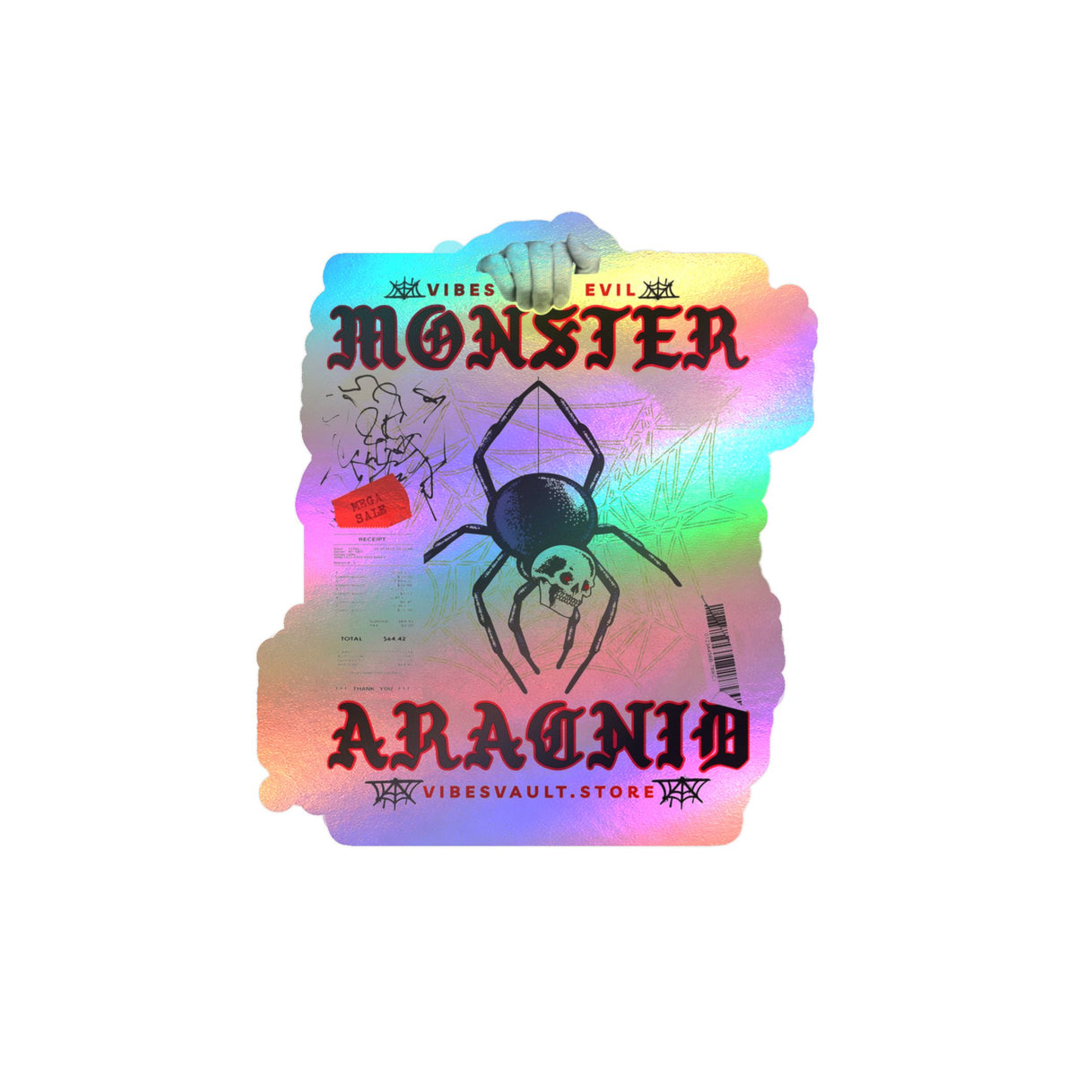 Monster Arachnid Kiss-Cut Vinyl Sticker — Gothic Spider Decal — Halloween 2026