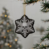 Black Gray Goth Skull Snowflake Christmas Ornament 1pc, 3pcs, 5pcs, or 10pcs