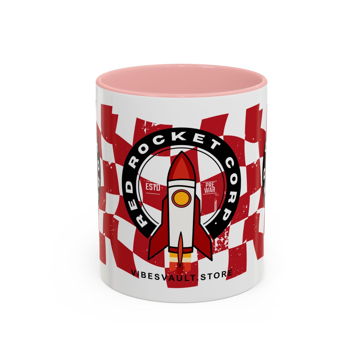 Coffee Mug — Red Rocket Corp Retro Rocket Logo Accent Mug (11/15oz)