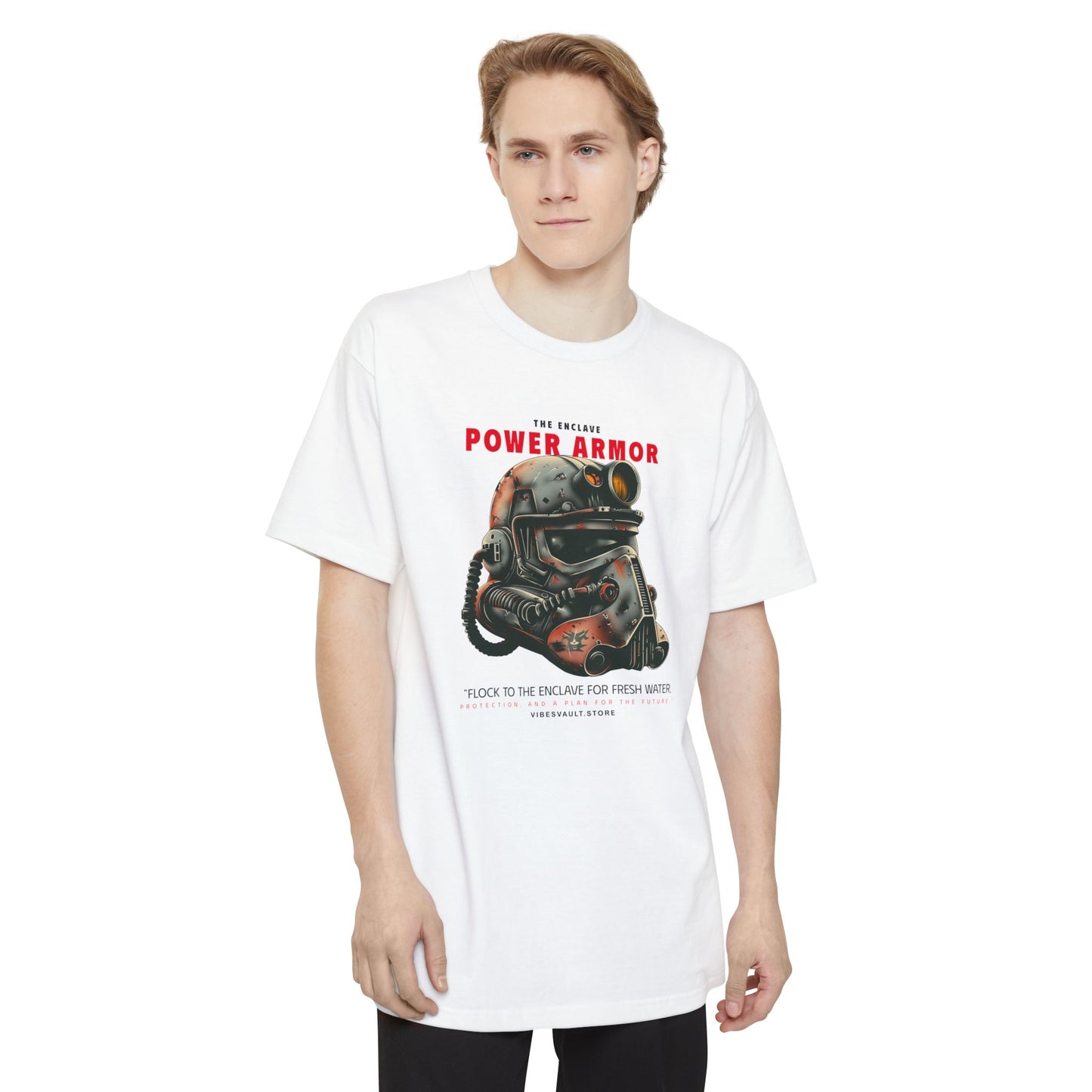 Power Armor Helmet T‑Shirt — Retro Fallout-Inspired Gaming Tee