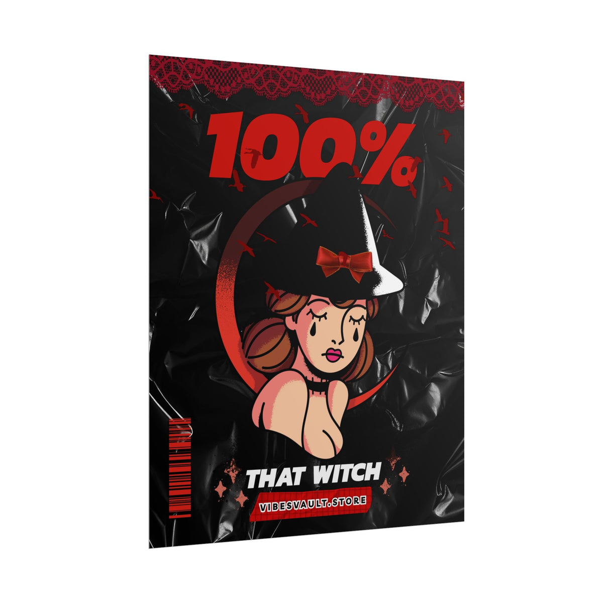 Red Witch Halloween Poster - "100% That Witch" October Fall 2026