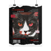 Red Halloween Cat Poster - "Black Cat Magic" October Magazine Cover
