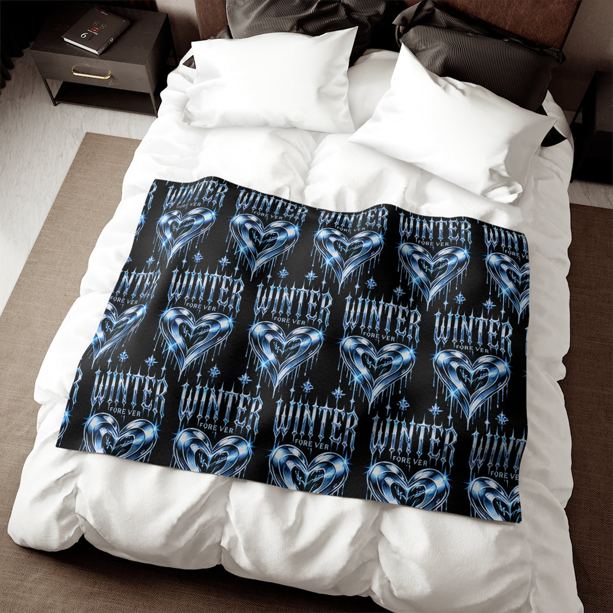 Winter Heart Sweatshirt Blanket