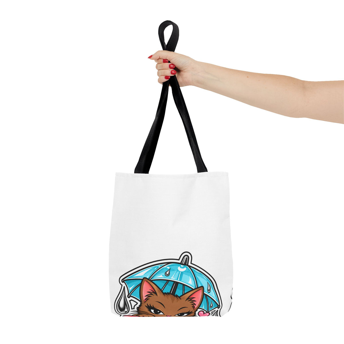 Brown Cat Umbrella All-Over Print Tote Bag