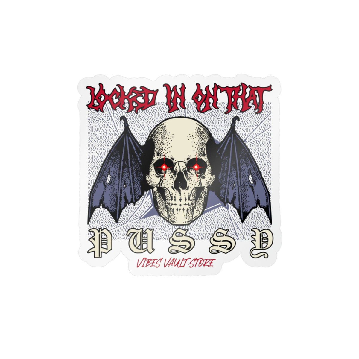 Gothic Skull Bat Kiss-Cut Vinyl Decal - Wings Fly Pussy — Halloween 2026