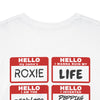Sophie Hunter Graphic Tee — "Hello Problem" Personalized Back-Print T-Shirt